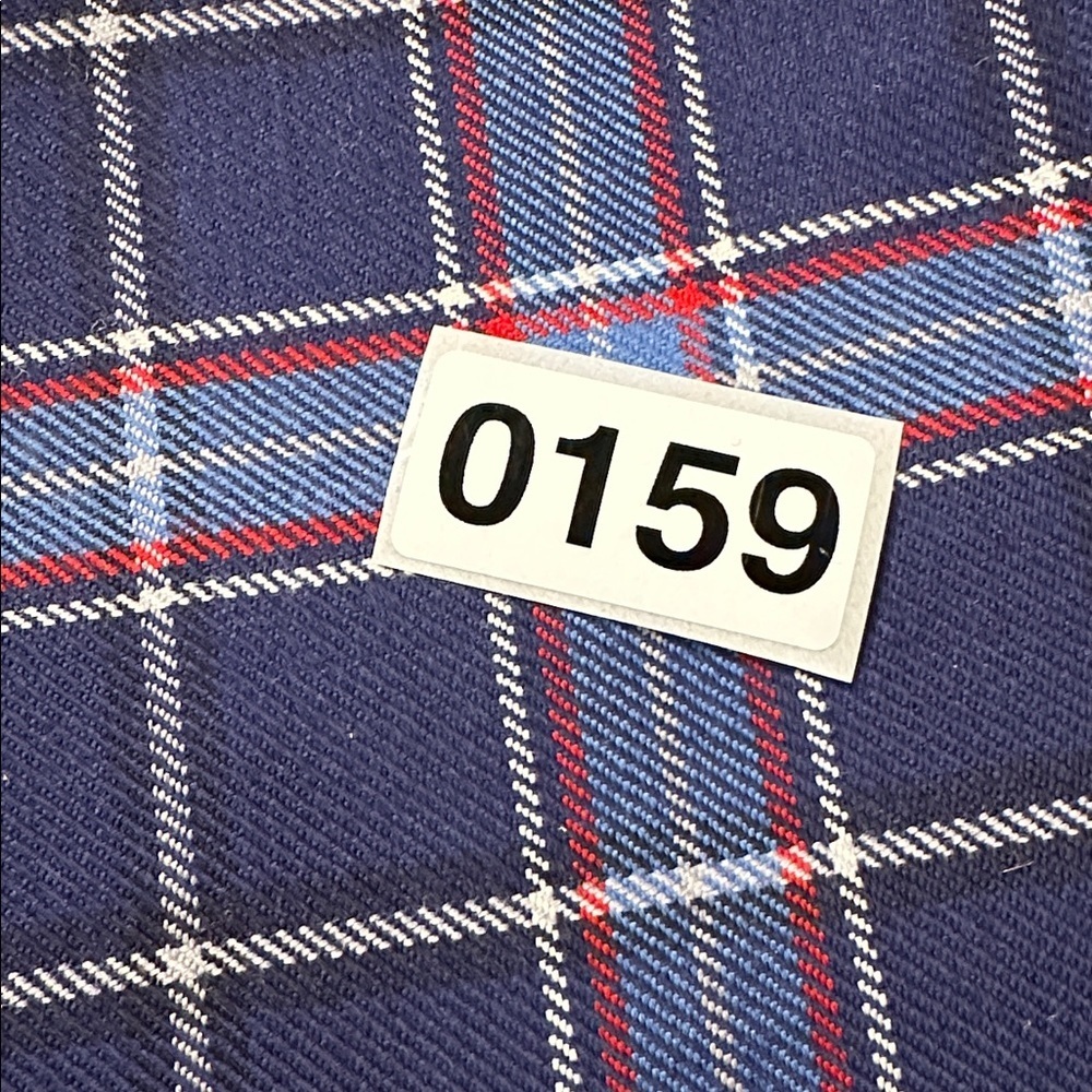 Ingles Buchan Blue Red White Tartan Wool Scarf - Picture 6 of 6